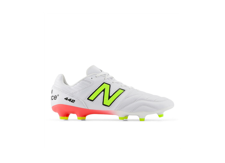 New Balance 442 PRO FG V2 voetbalschoen wit/energy red/hi-lite