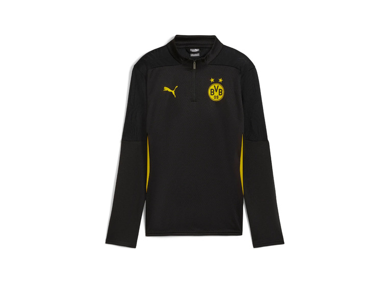 Puma BVB Training 1/4 zip top Jr. zwart/faster yellow KIDS