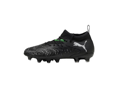 Puma Future 8 Match FG/AG voetbalschoen zwart/grijs/fluo groen KIDS