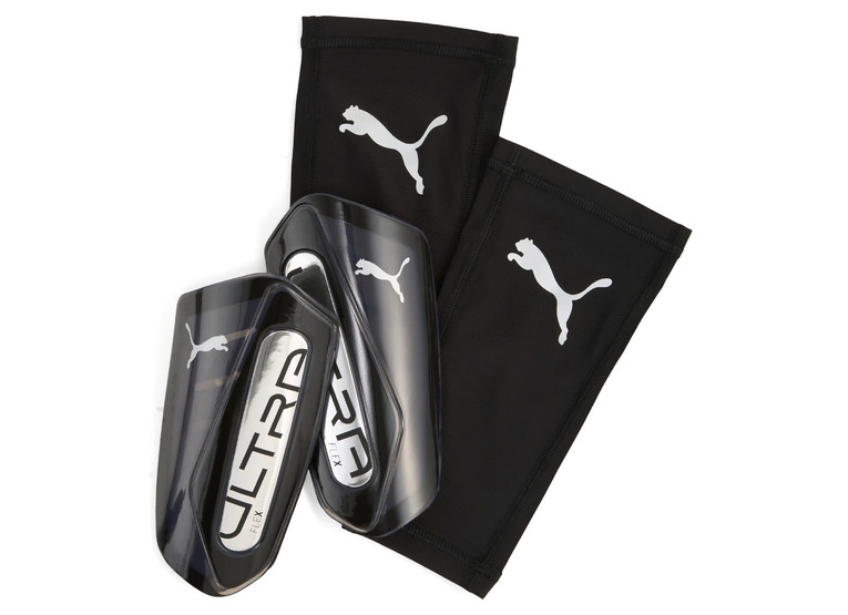 Puma Ultra flex sleeve scheenbeschermers zwart/zilver unisex