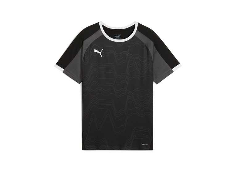 Puma IndividualLIGA Graphic voetbalshirt zwart/wit/grijs KIDS