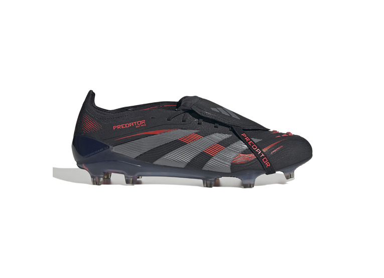 Adidas Predator Elite Fold-Over Tongue FG voetbalschoen zwart/grijs/lucid red