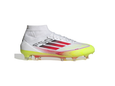 Adidas F50 Pro Mid FG voetbalschoen wit/lucid red/solar yellow