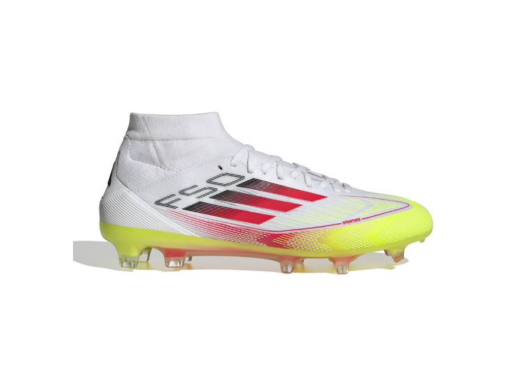 Adidas F50 Pro Mid FG voetbalschoen wit/lucid red/solar yellow