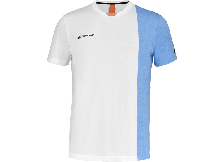 Babolat Play Crew Neck T-shirt wit/blithe blue heren