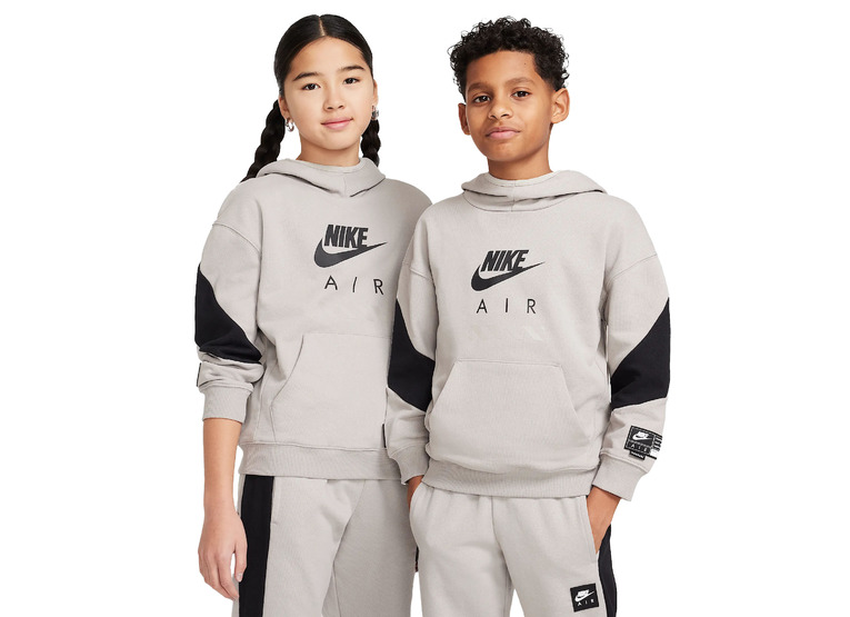 Nike Air Fleecehoodie college grey/zwart KIDS