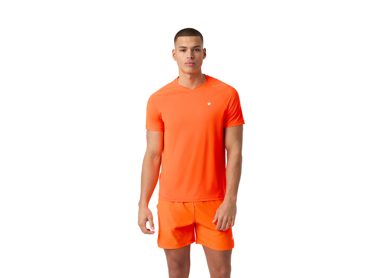 Bjorn Borg Ace V-neck T-shirt shocking orange heren