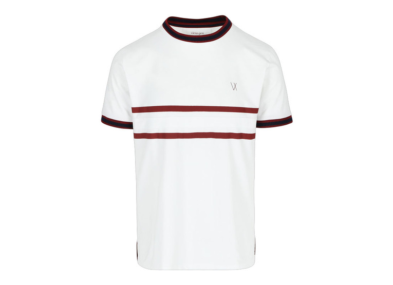 Vieux Jeu Leo shirt wit/burgundy heren