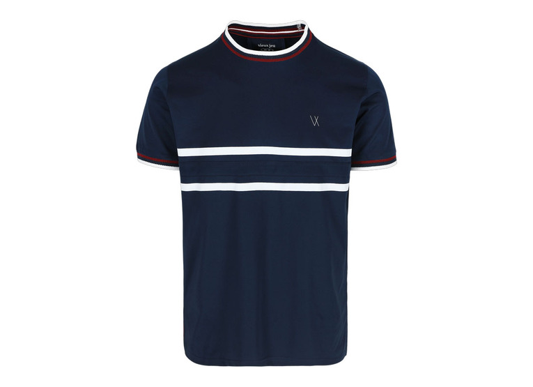 Vieux Jeu Leo shirt navy heren