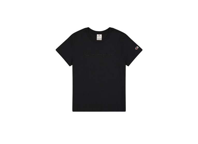 Champion Tonal big logo jersey T-shirt zwart dames