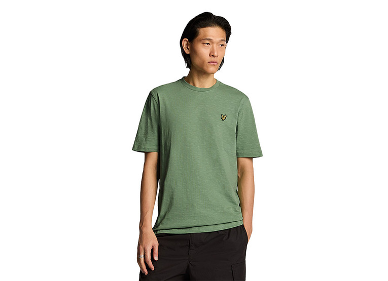 Lyle & Scott slub T-shirt smoke green heren