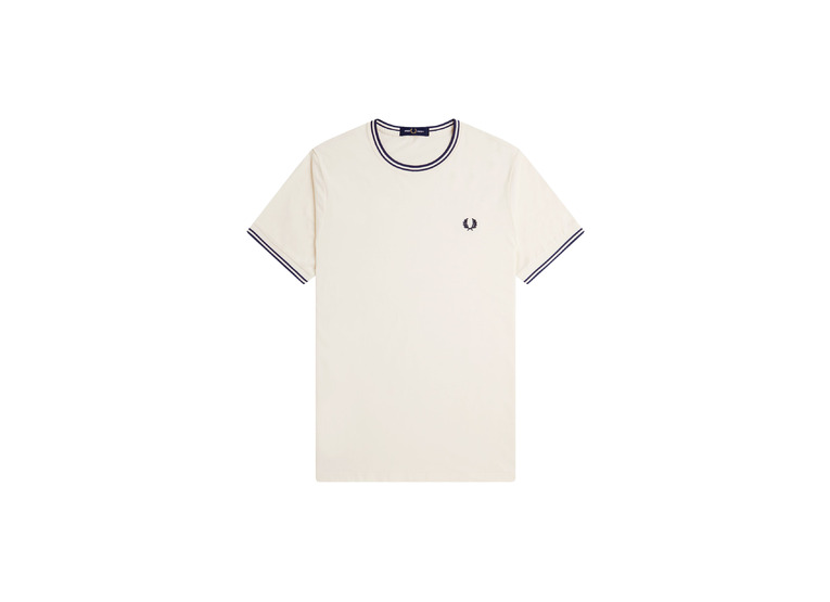 Fred Perry twin tipped T-shirt ecru/tennis blue heren